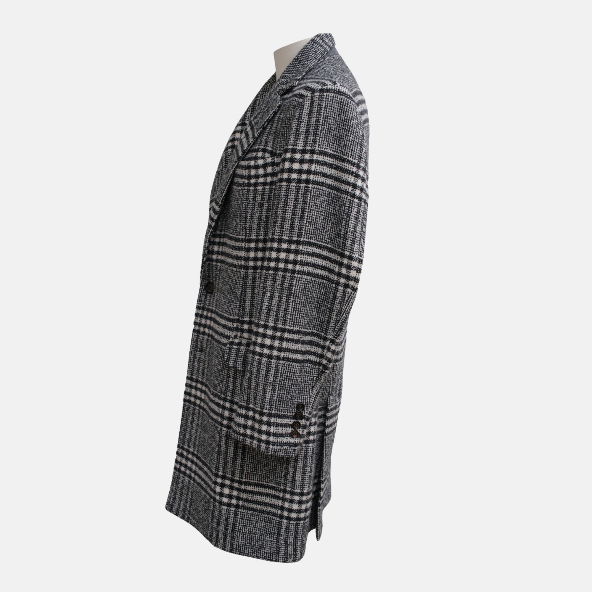 Grey Patterned Coat made of Cashmere (50)