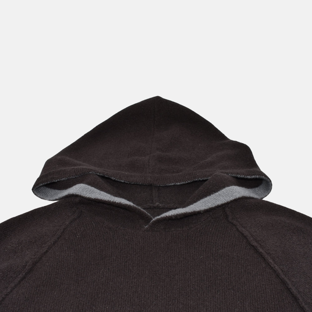 Dark Brown Hooded Sweater made of Cotton/Polyamide/Cashmere (M)