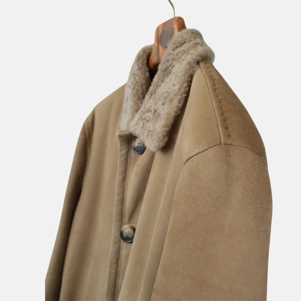 Dark Beige Shearling Coat (54)