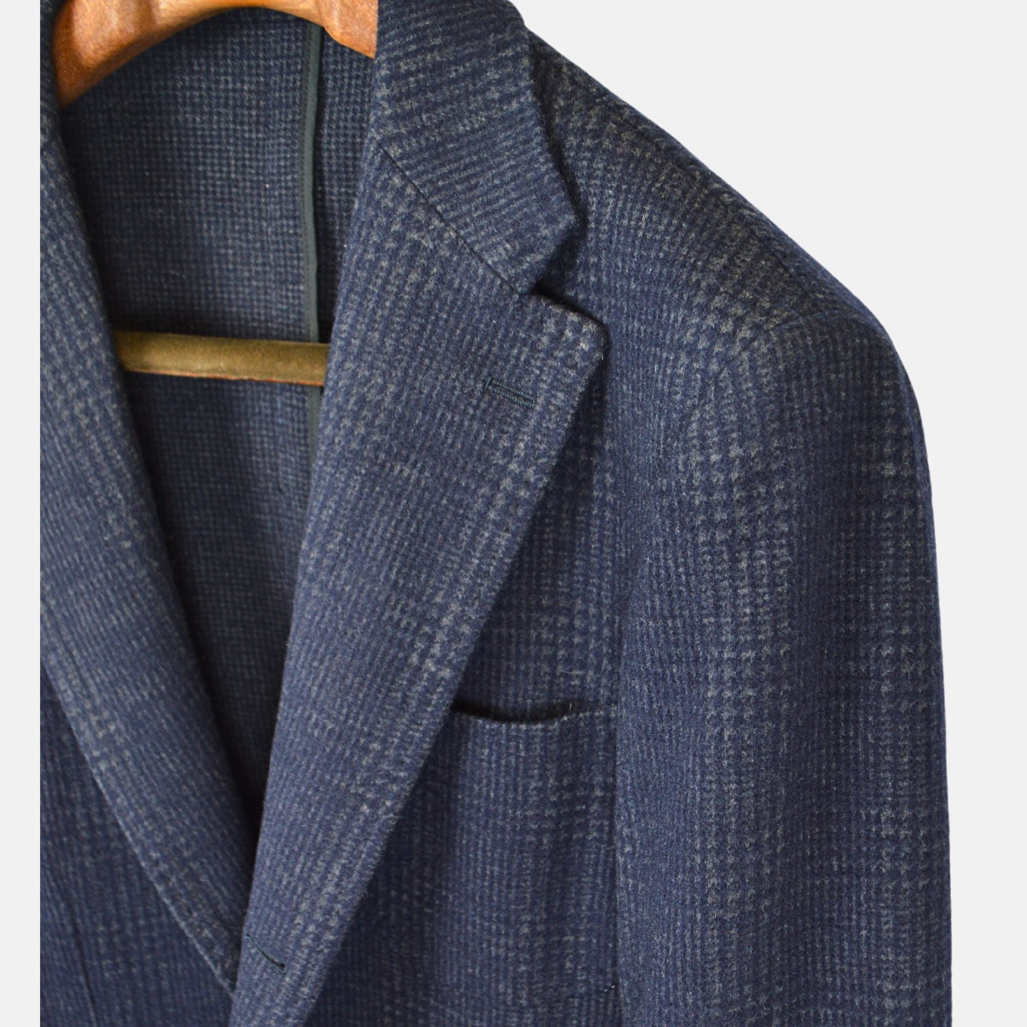 Blue Patterned Sport Coat made of Wool (52)