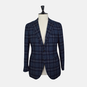 Dark Blue Patterned Blazer made of Aplaka/Cotton/Polyamid (EU 48)