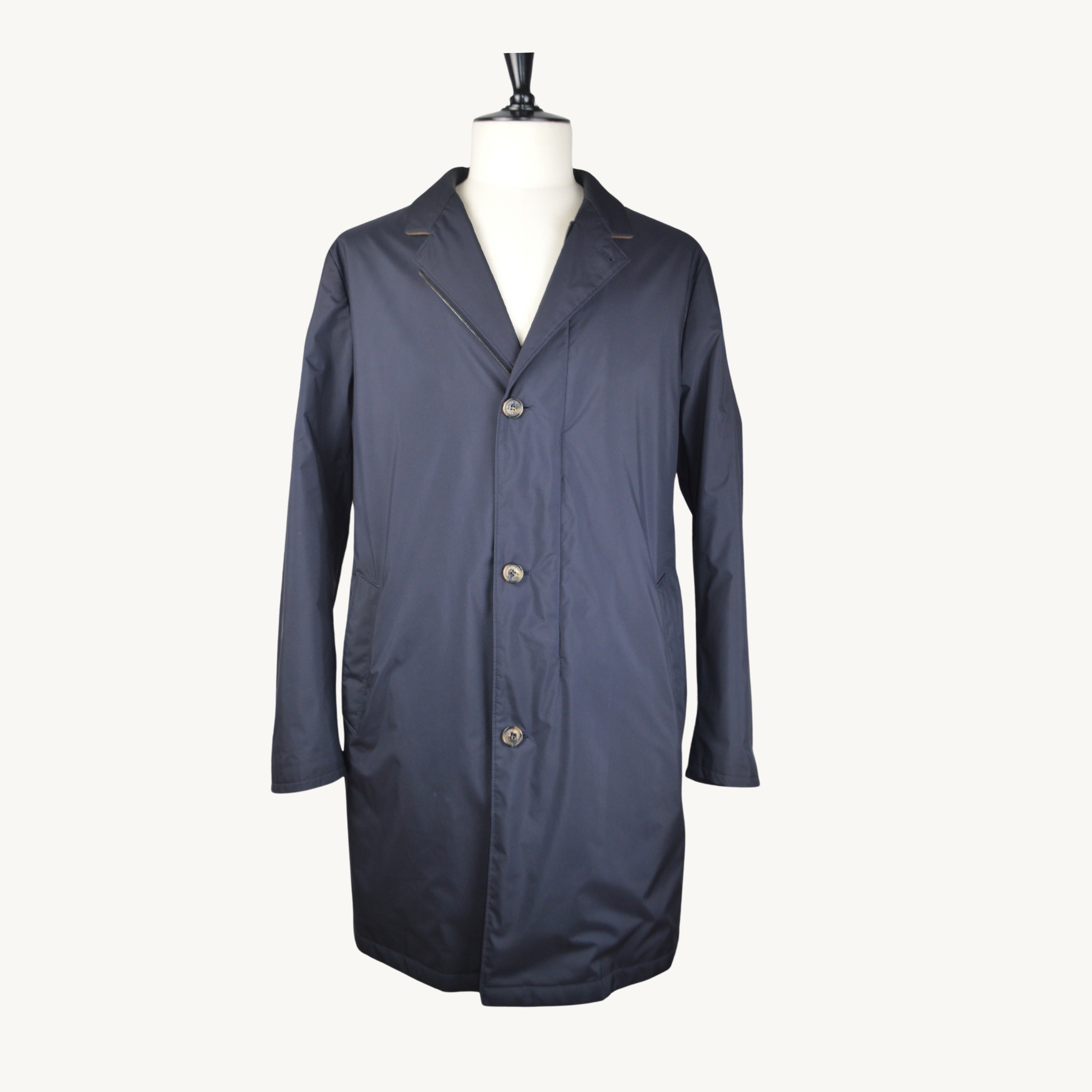 Navy Blue Coat with Cashmere Lining