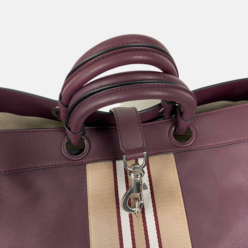 Dark Red Tote Bag made of Calfskin