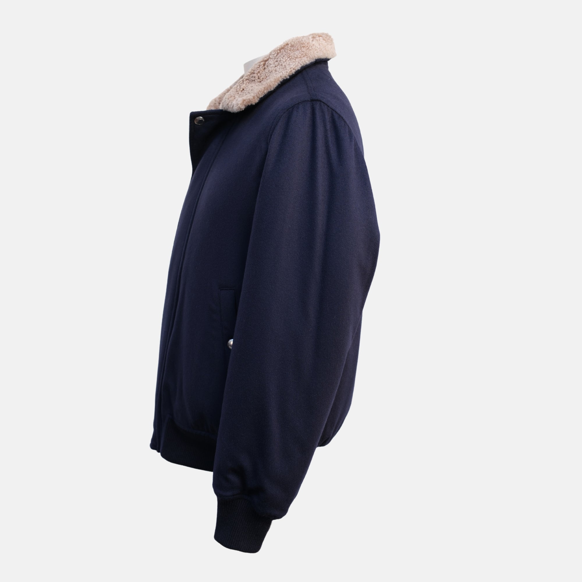 Navy Shearling Blouson made of Vicuna (50)