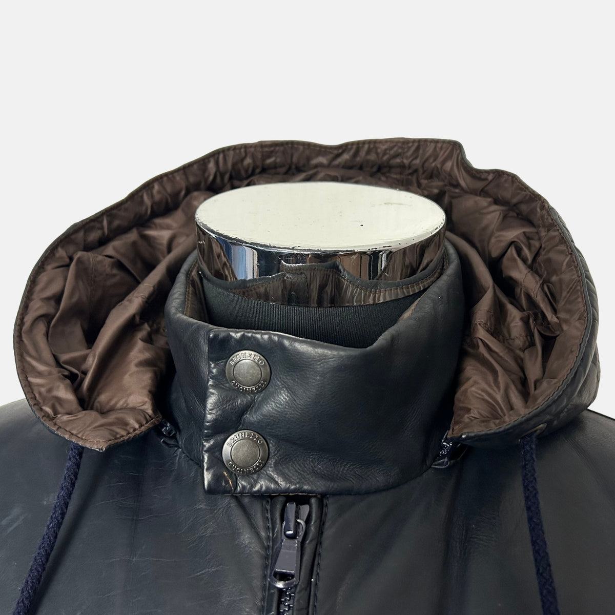 Brunello Cucinelli Down Jacket with Detachable Hood Black (S)