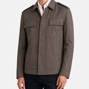 Brown Storm System Jacket made of Cotton/Polyamide with Leather Details (XS)