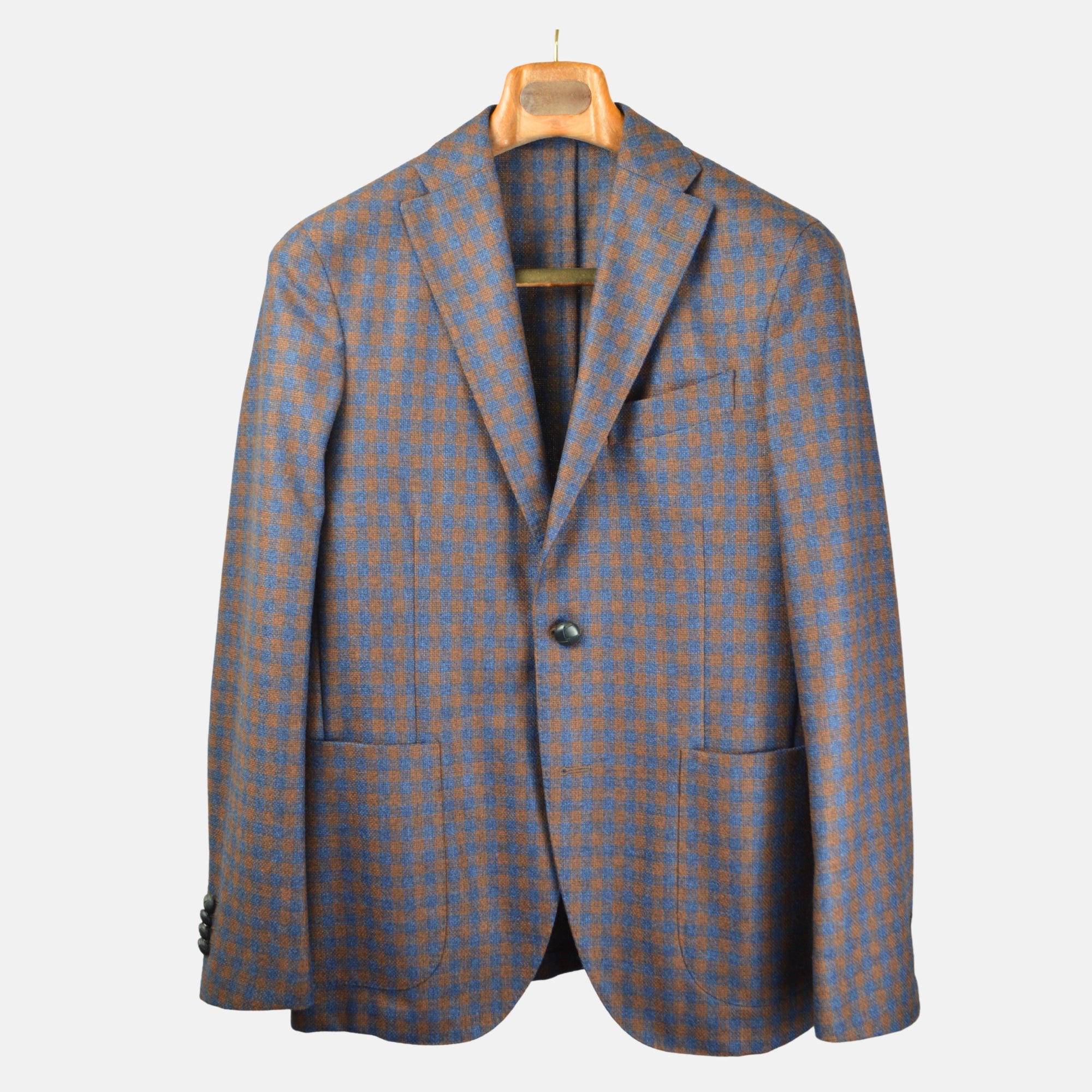 Rust/Blue Checked Blazer made of Wool/Cashmere (48)