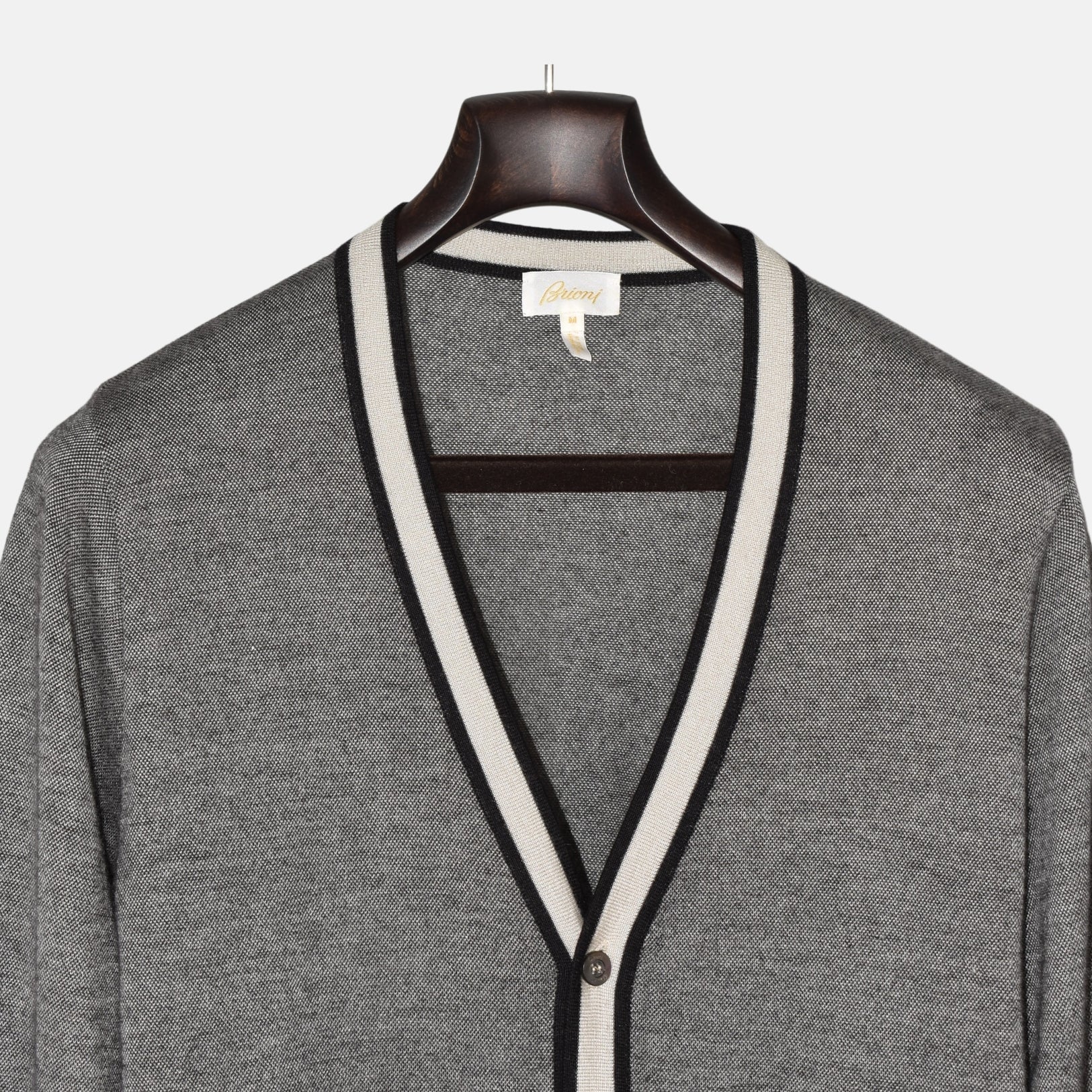 Black-Cream Patterned Cardigan made of Cashmere/Silk (M)
