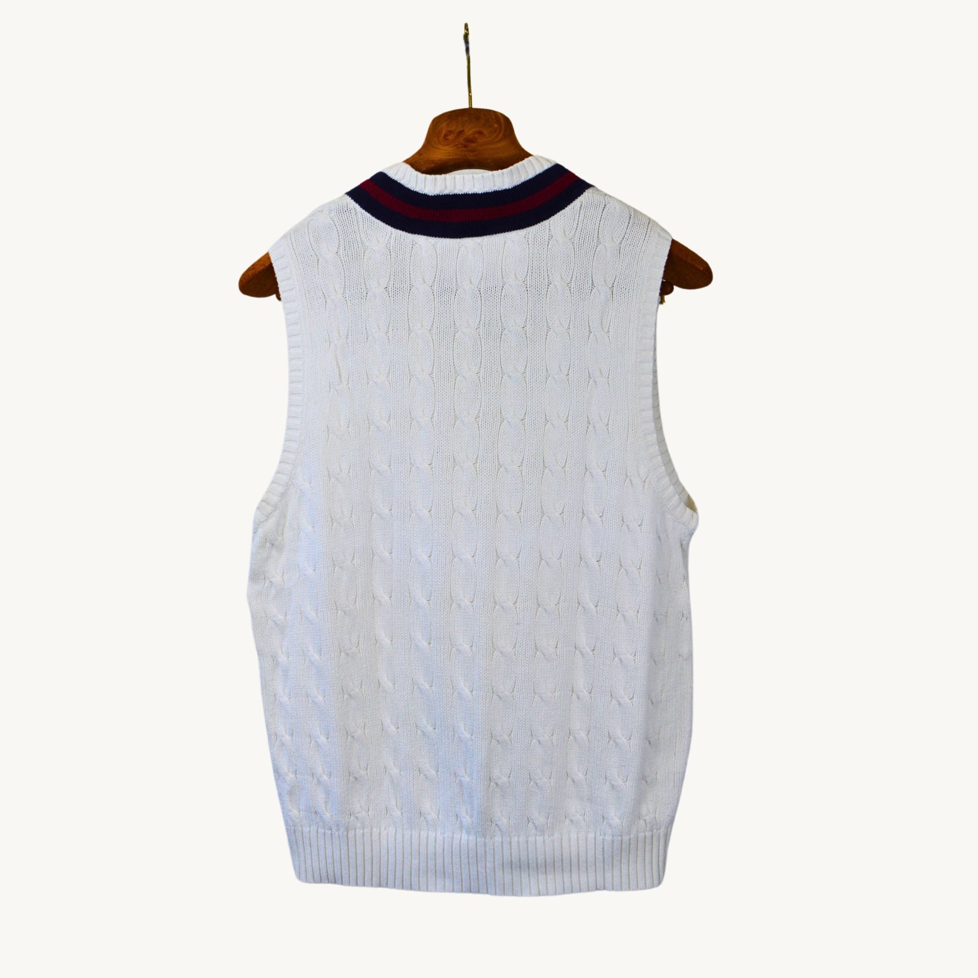 White Sweater Vest made of Cotton (S)