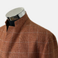 Brick Red Patterned Jacket made of Virgin/Wool/Linen/Cotton