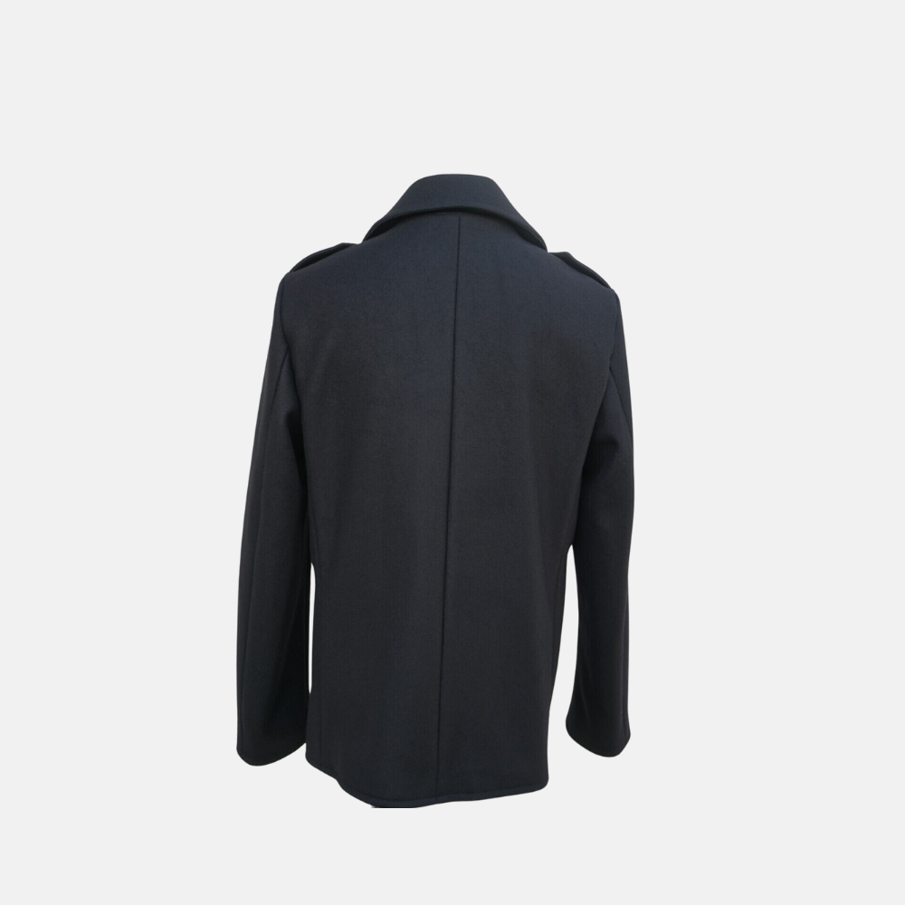 Black Pea Coat made of Wool