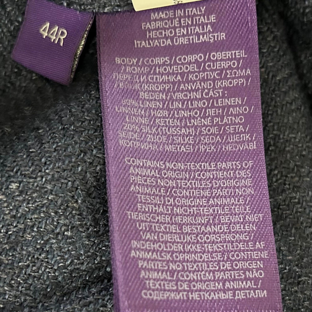 Navy Herringbone Jacket made of Linen/Silk (EU 54)