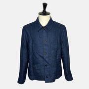 Navy Herringbone Jacket made of Linen/Silk (EU 54)