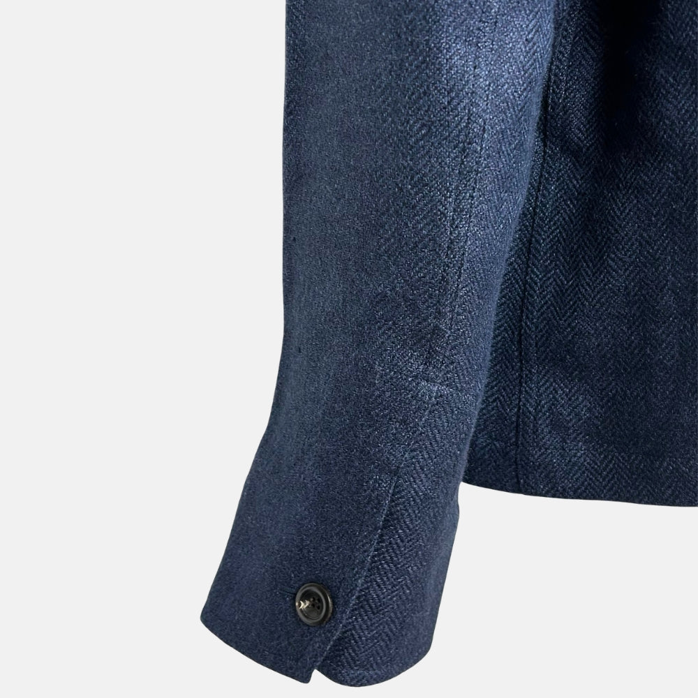 Navy Herringbone Jacket made of Linen/Silk (EU 54)