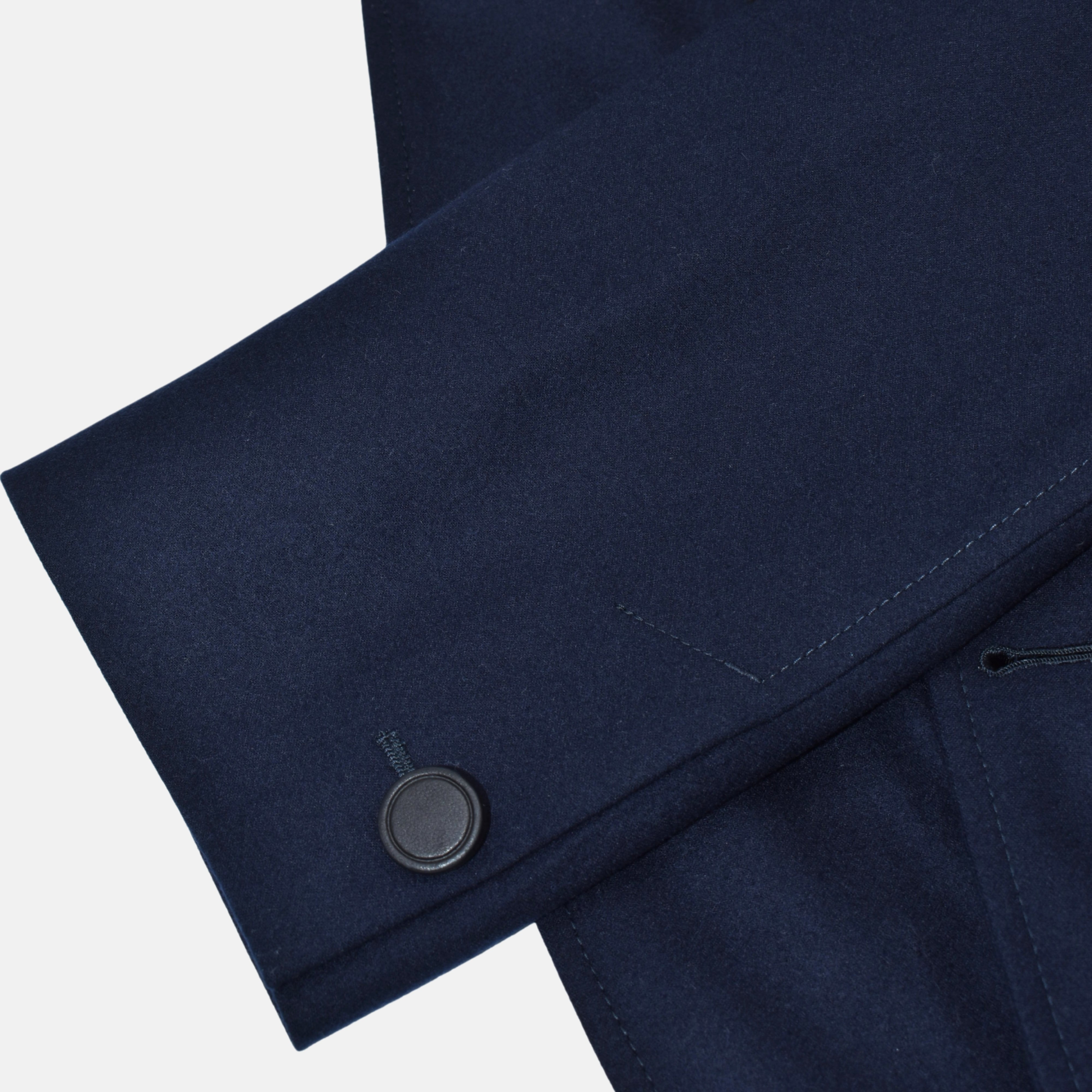 Navy Cashmere Blazer with Leather Applications (EU 50)