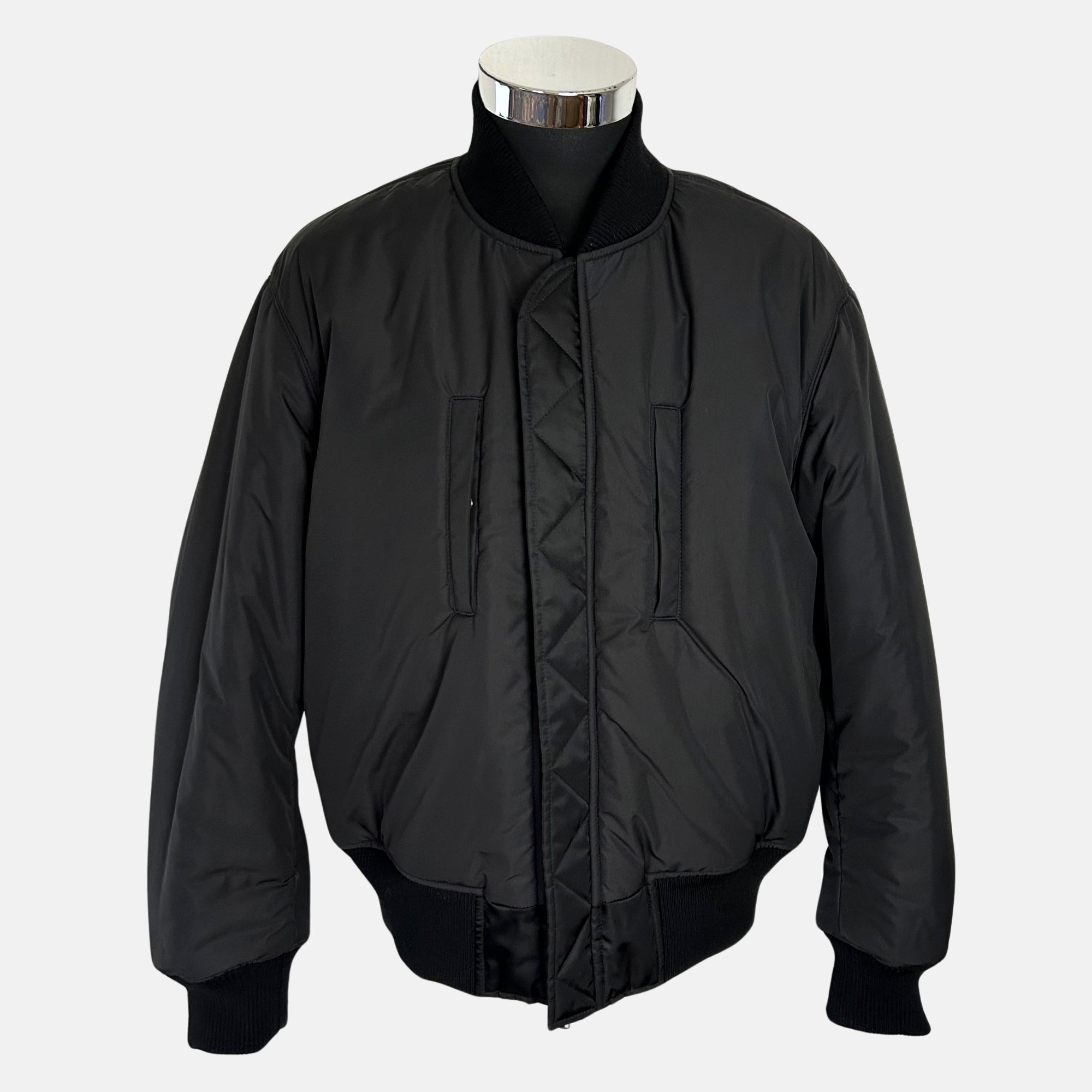 Black Bomber Jacket made of Nylon/Wool (M)