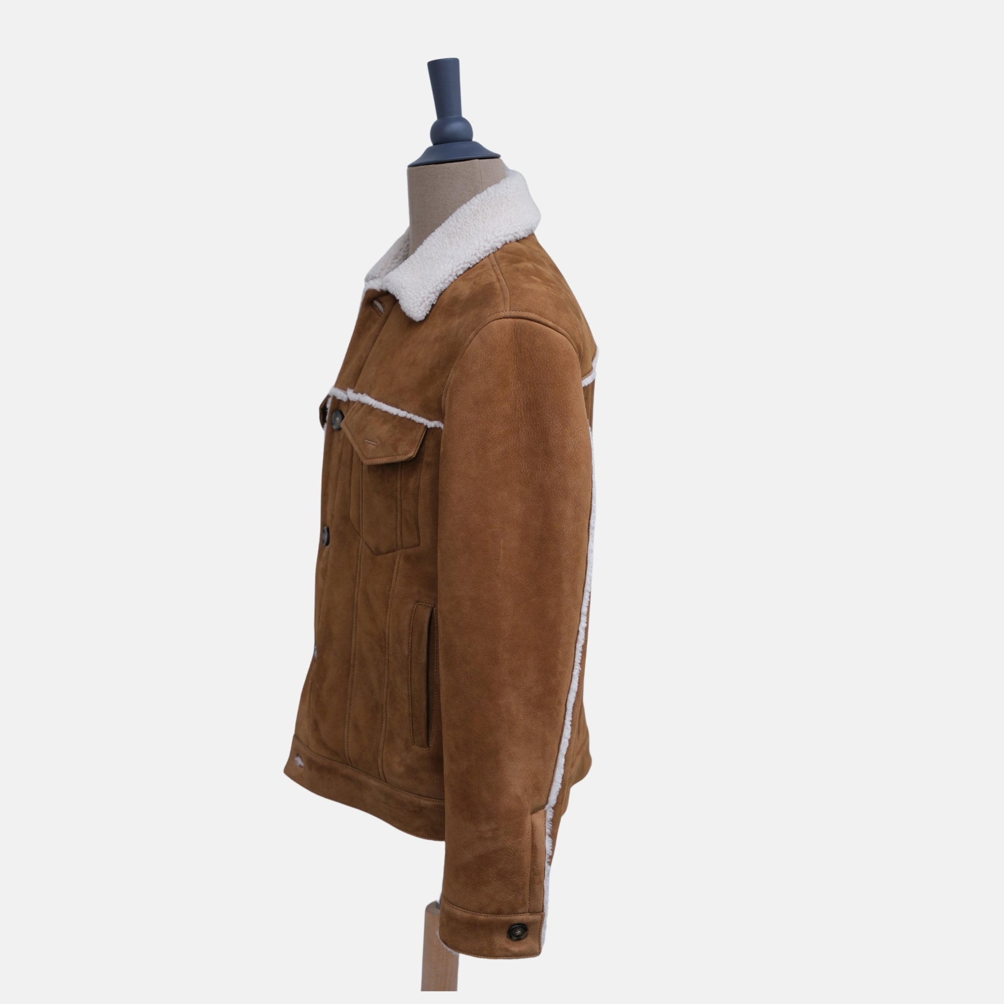 Brown Suede Shearling Jacket (M)