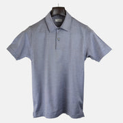 Brown/Blue Striped Knit Poloshirt made of Cotton (S)