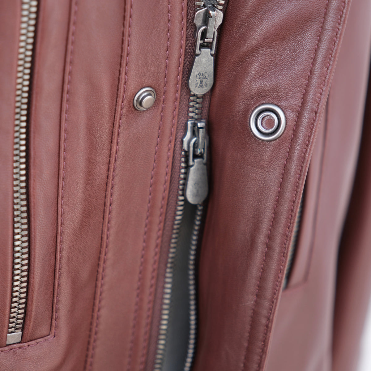 Lederjacke Braun/Bordeaux (M)