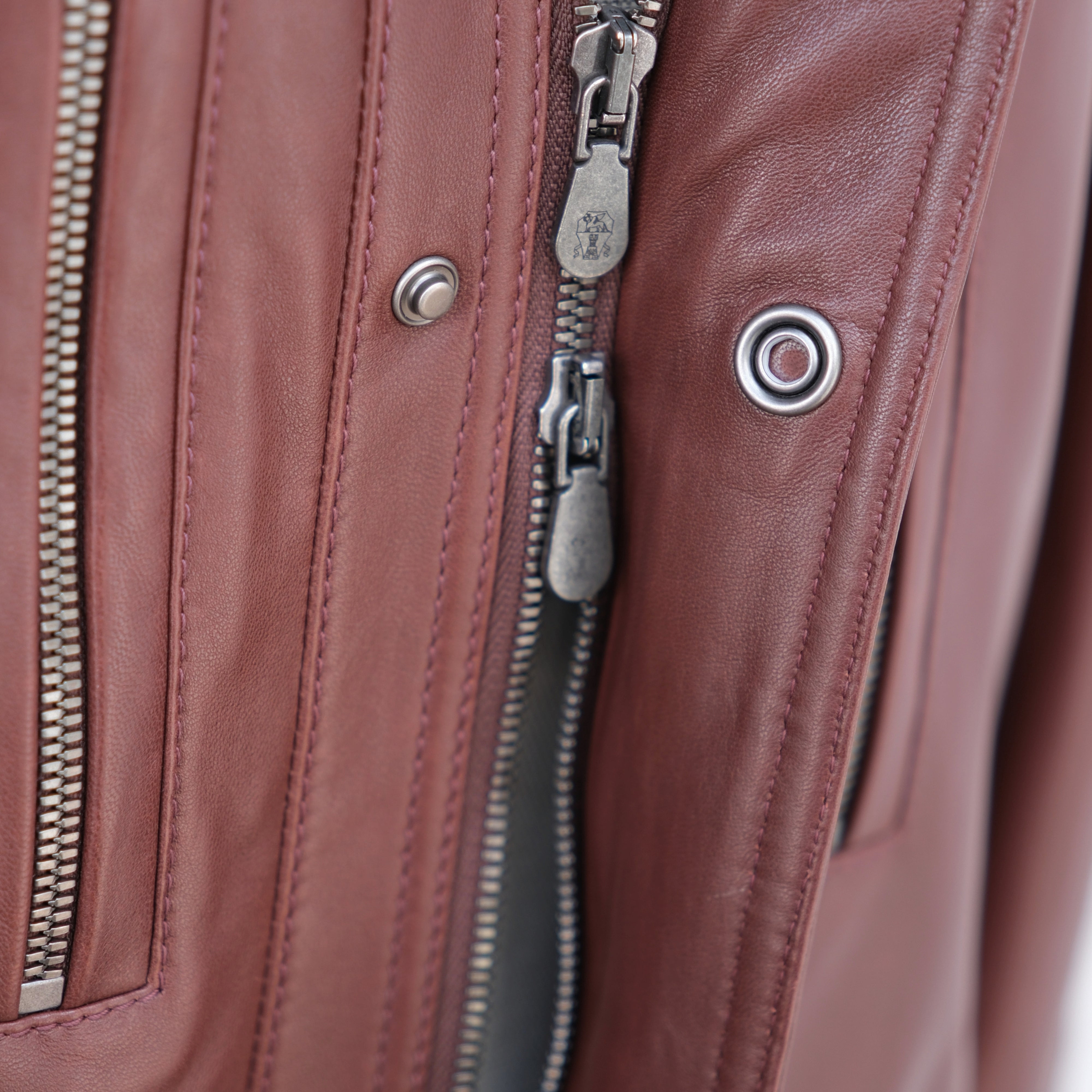 Brown/Bordeaux Leather Jacket (M)