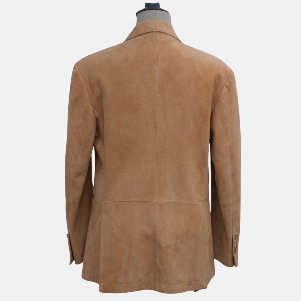 Beige Suede Shawl Collar Blazer (M)