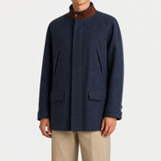 Blue Vicuna Parka with Suede Details (XL)