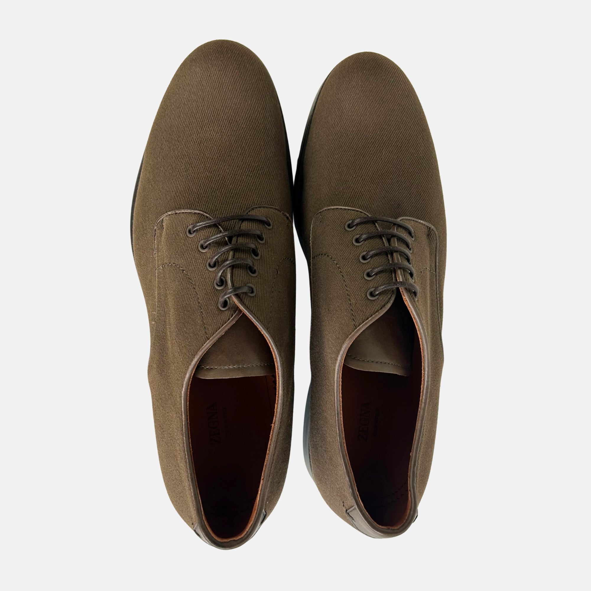 Dark Khaki Shoes made of Canva/Leather (EU 44)