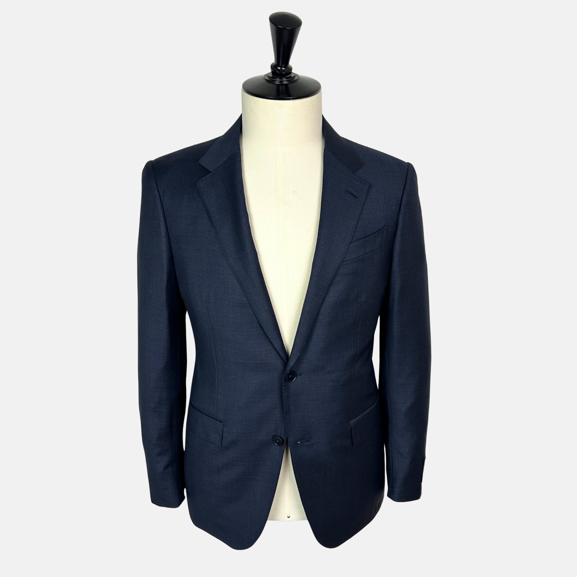 Navy Patterned  Suit made of Wool (EU 48)