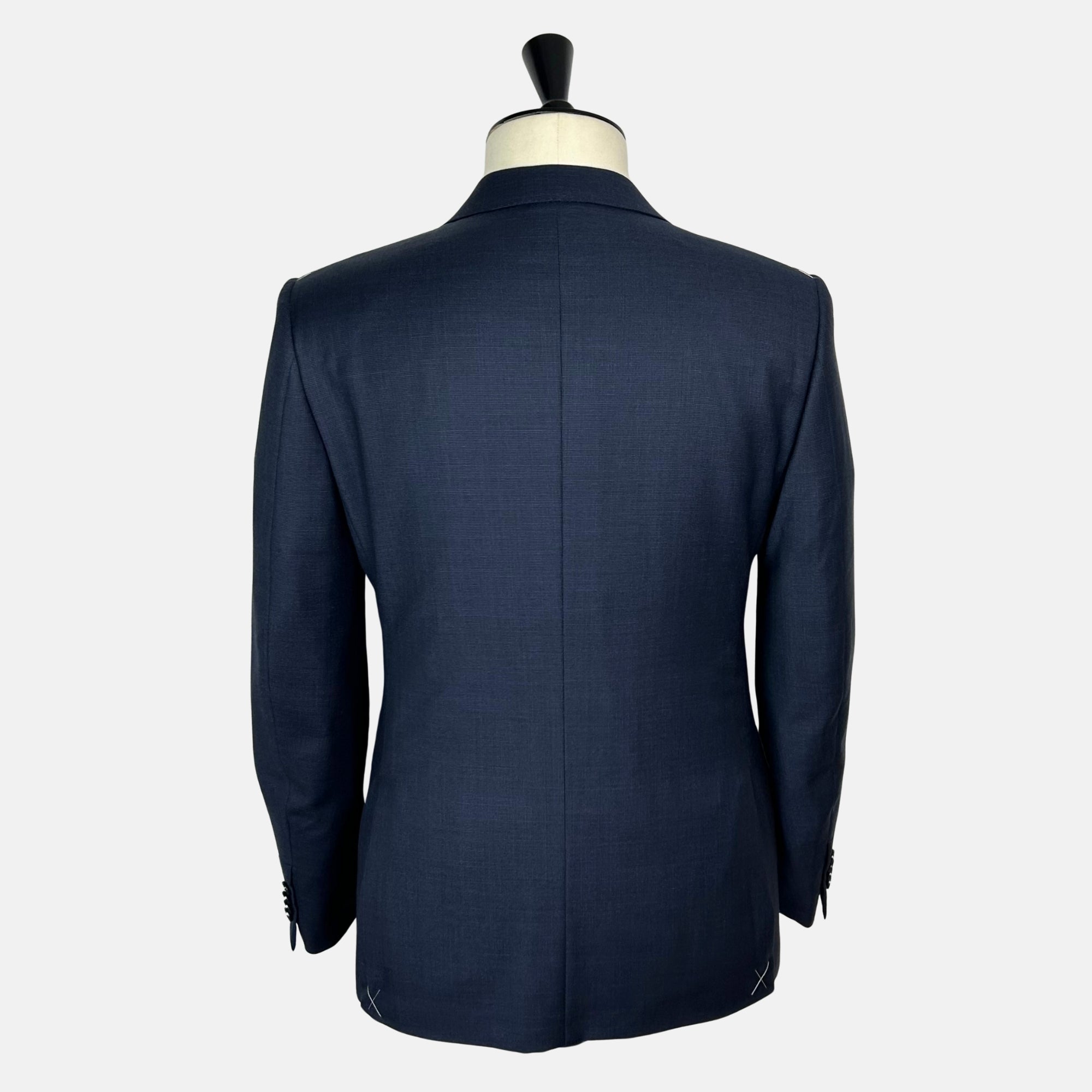 Navy Patterned  Suit made of Wool (EU 48)