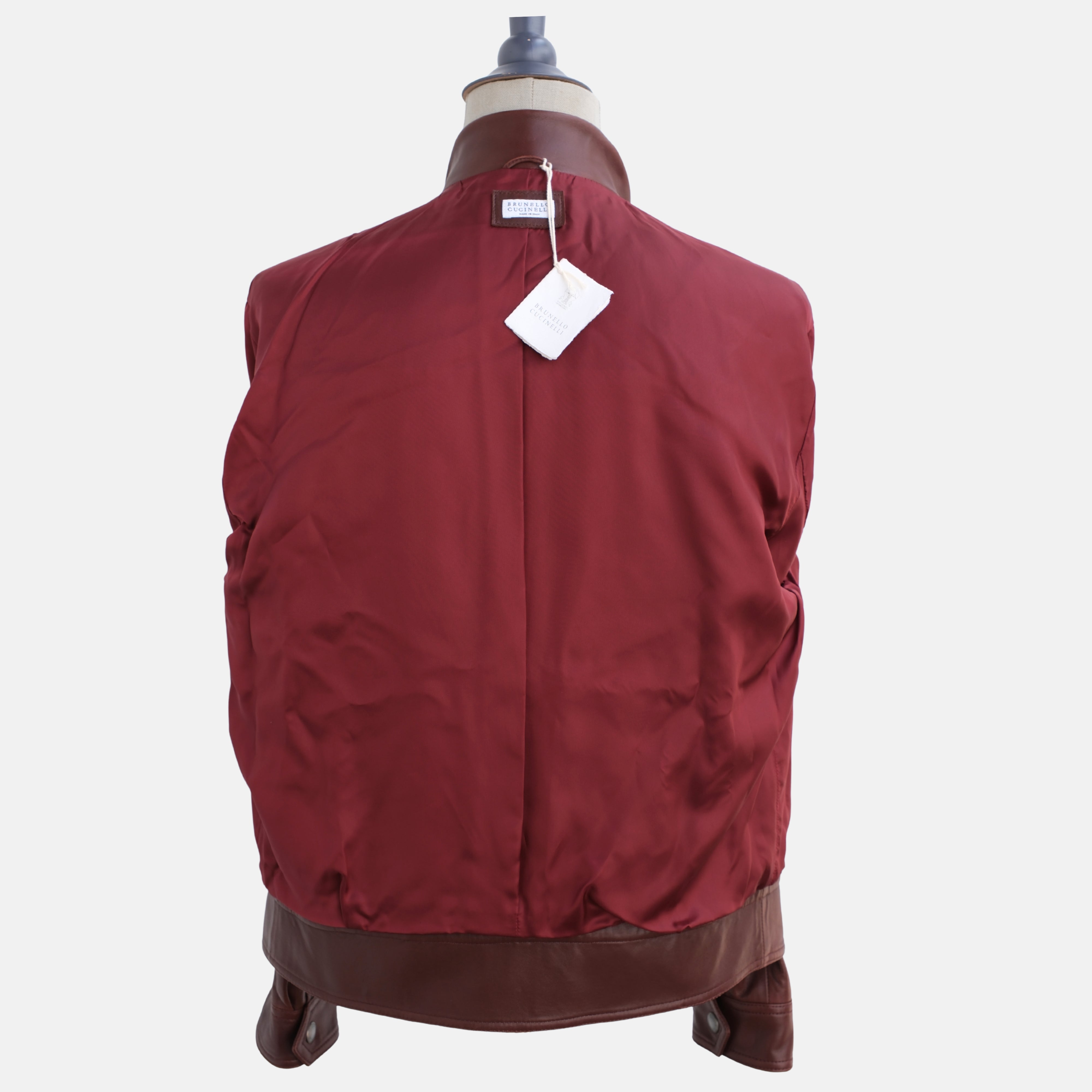 Brown/Bordeaux Leather Jacket (M)