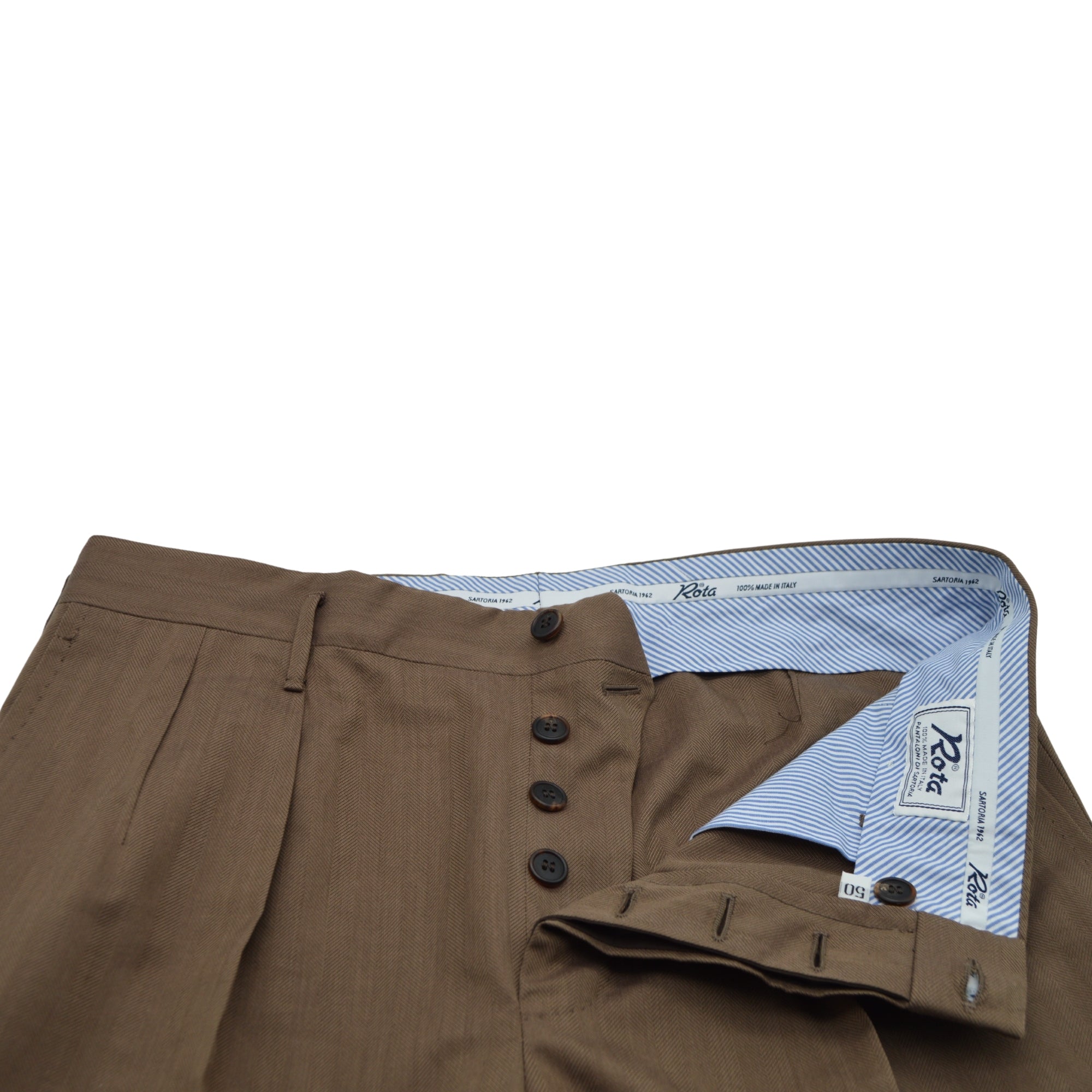 Brown Trousers made of Silk/Cotton (EU 46)