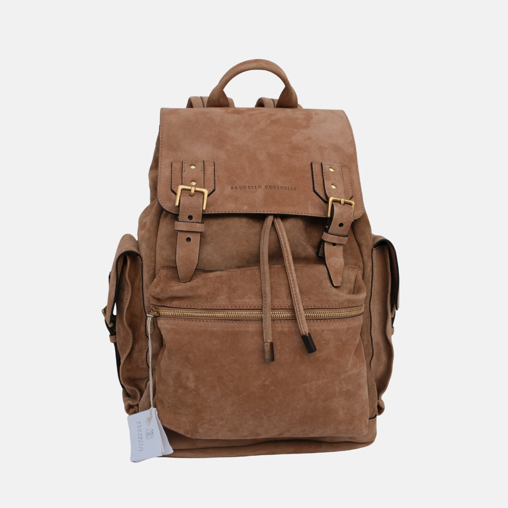 Brown Suede Backpack