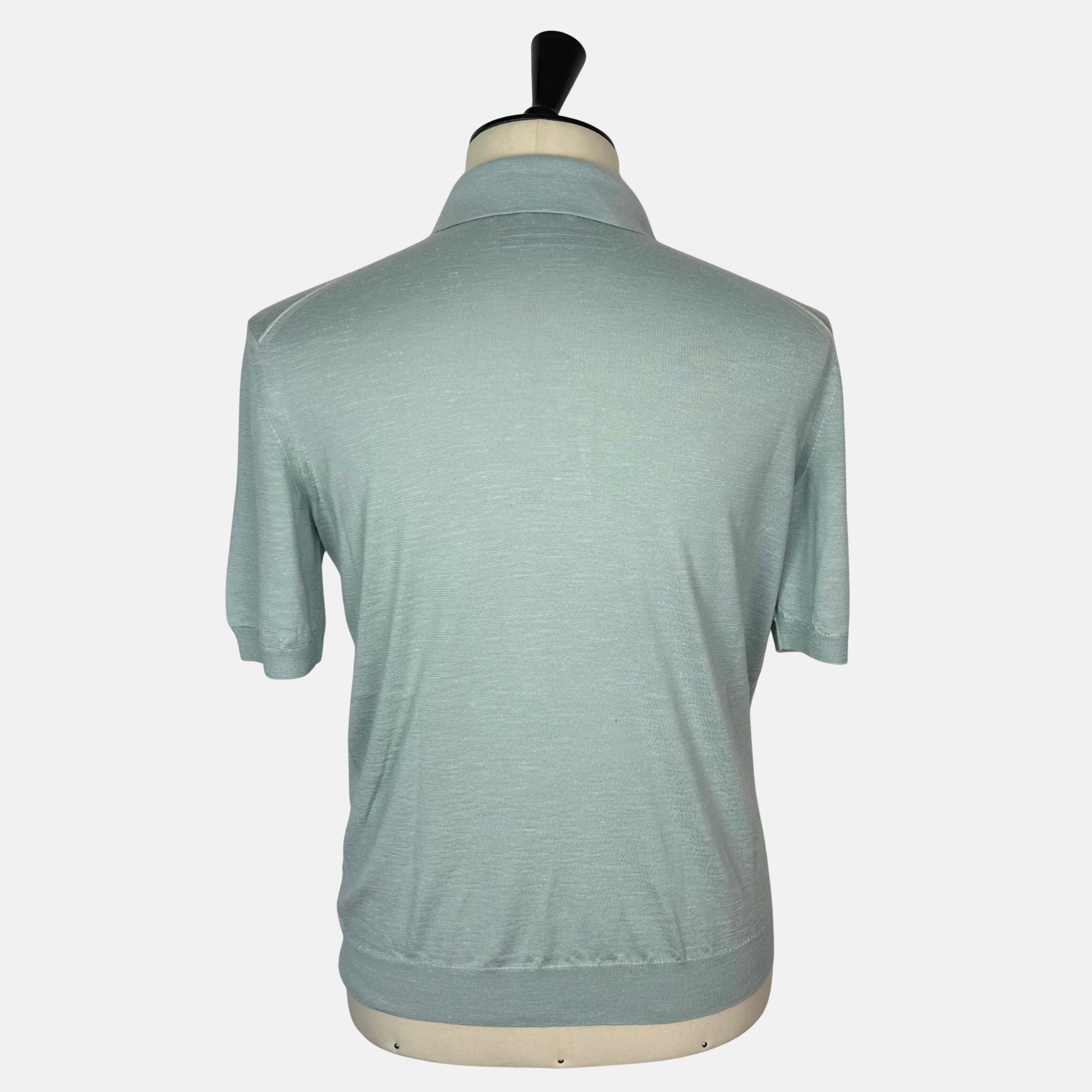 Light Blue Polo Shirt made of Silk/Cashmere/Linen (EU 50)