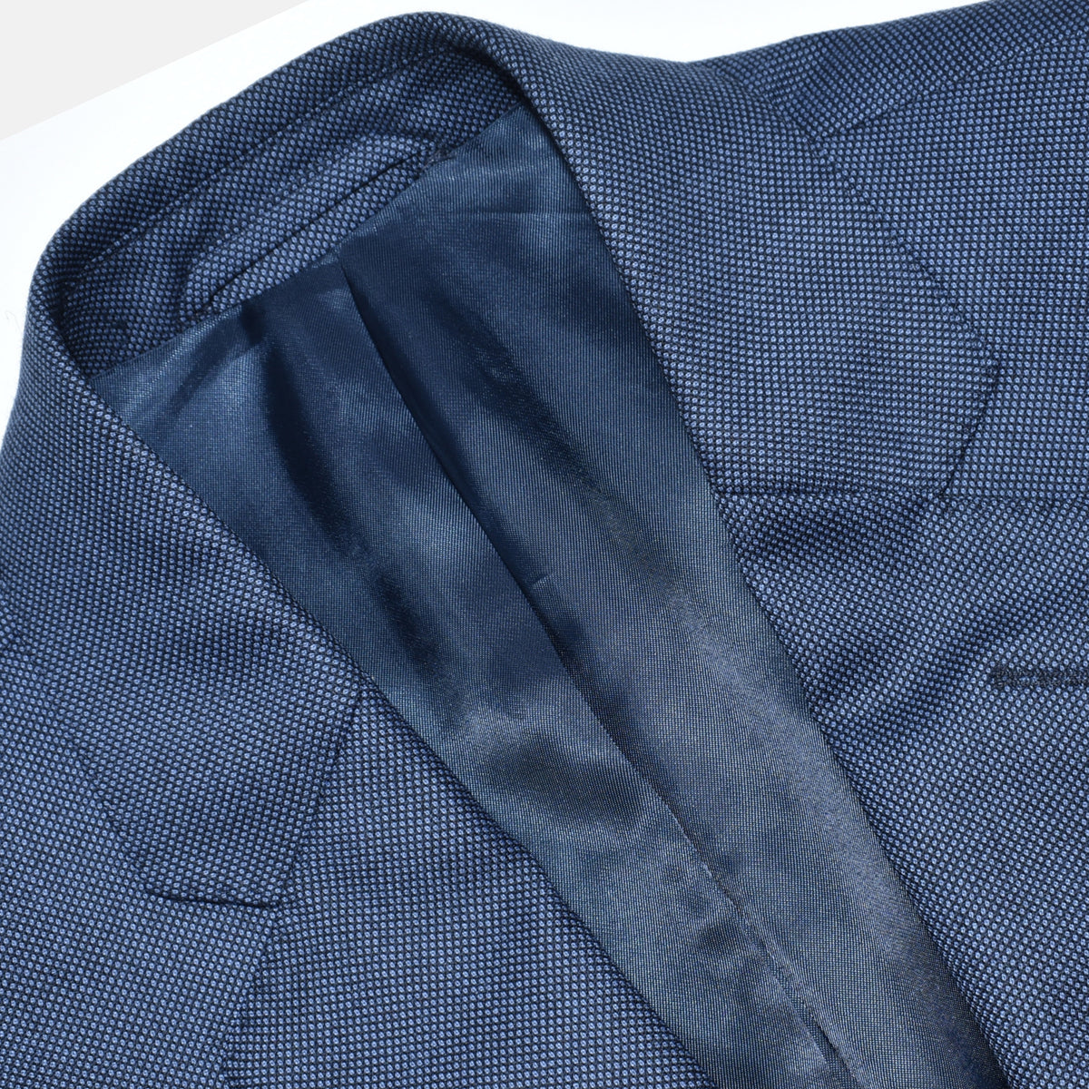 Blue Patterned Suit made of Wool (EU 48)