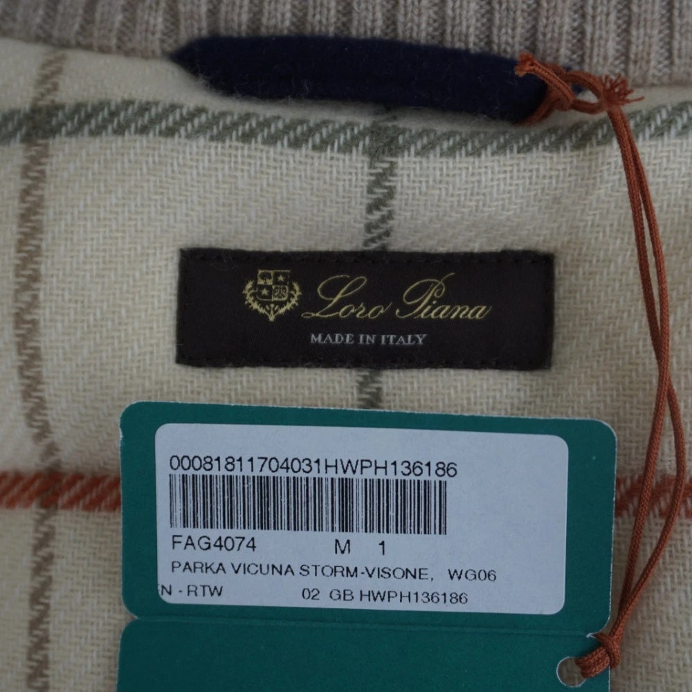 Blue Vicuna Parka with Mink Lined Hood (M)
