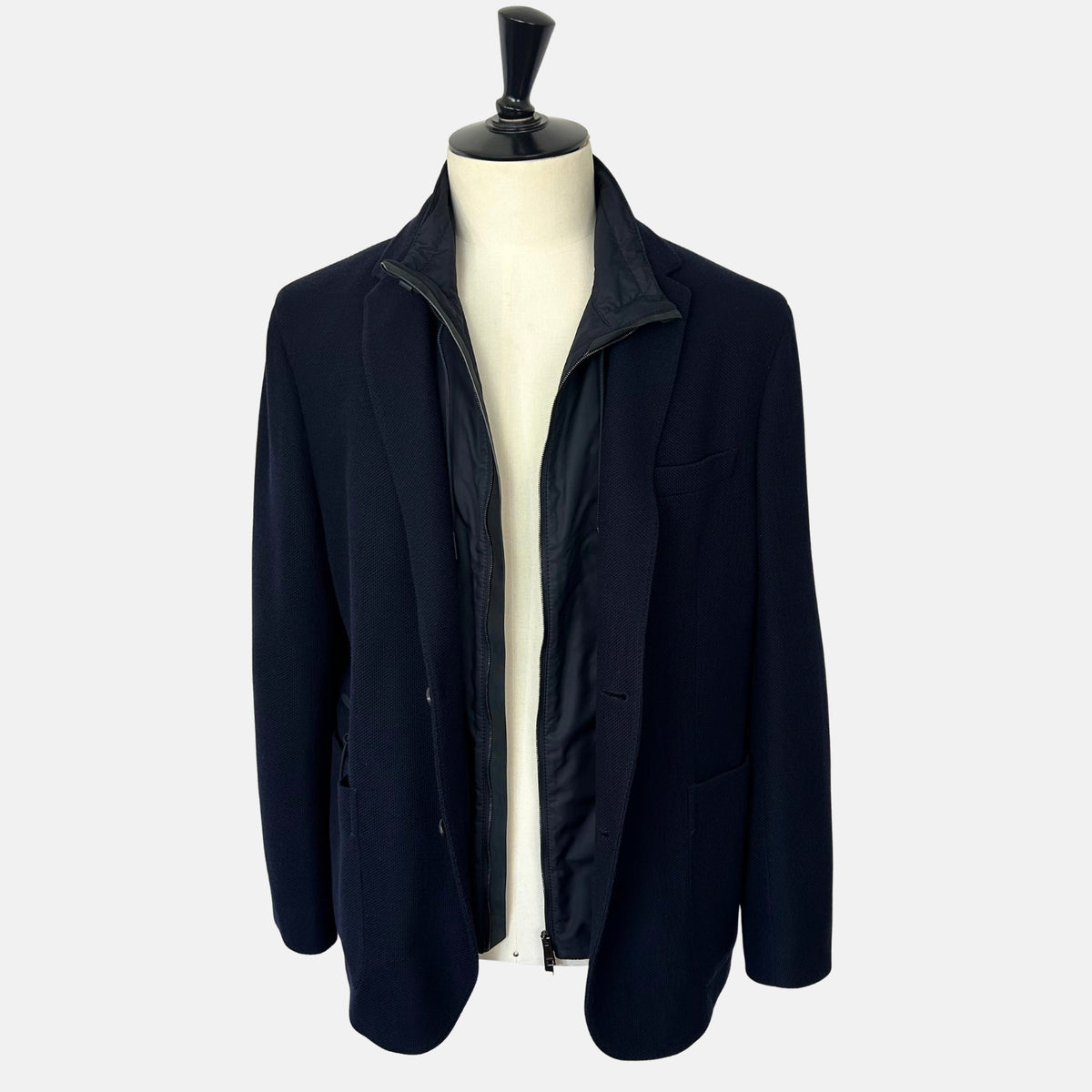 Navy Jacket with Removable Vest made of Wool/Cotton (EU 58)
