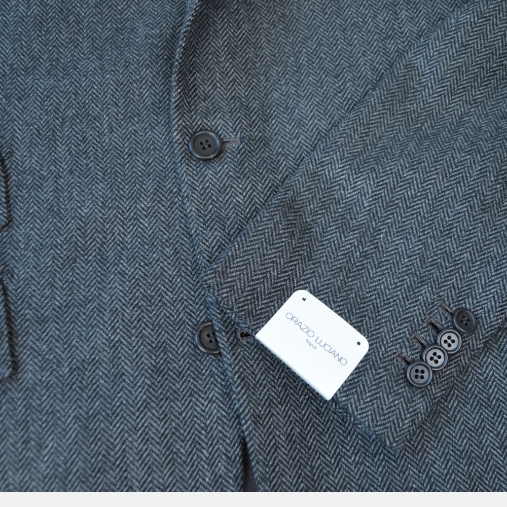 Charcoal Herringbone Blazer made of Cashmere (EU 50)