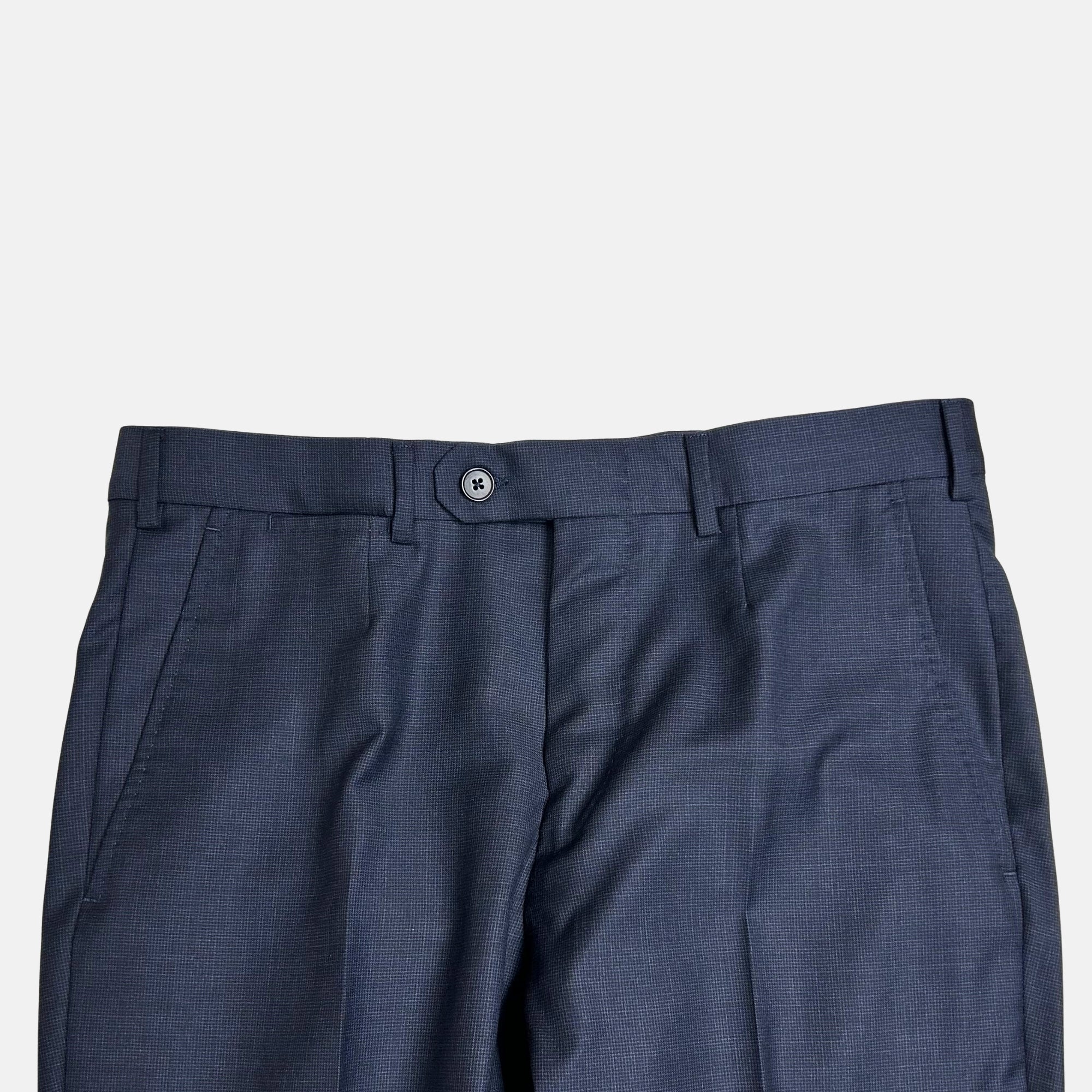 Navy Patterned  Suit made of Wool (EU 48)