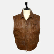 Brown Vest made of  Leather (XL)