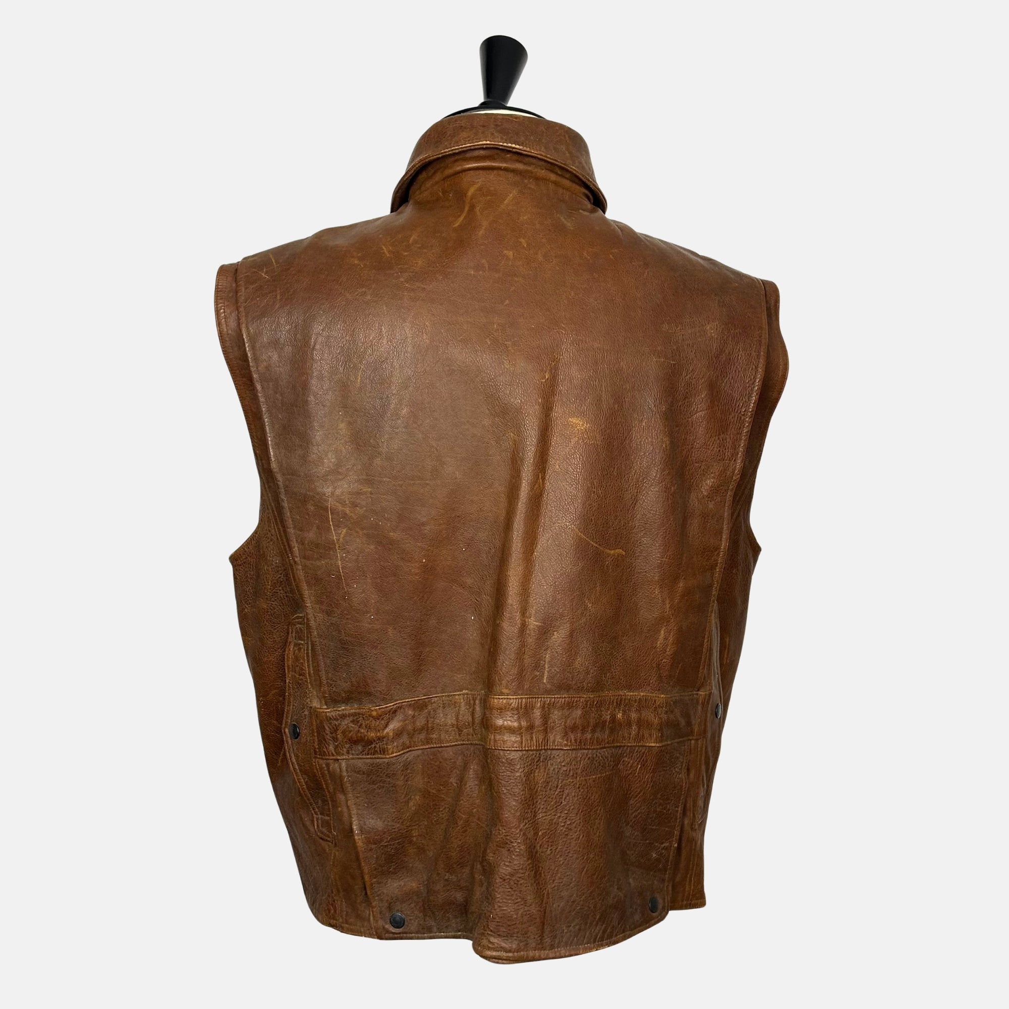 Brown Vest made of  Leather (XL)