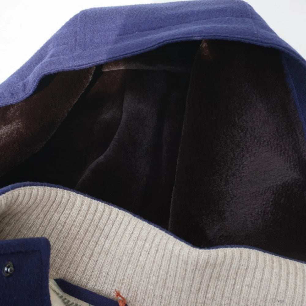 Blue Vicuna Parka with Mink Lined Hood (M)