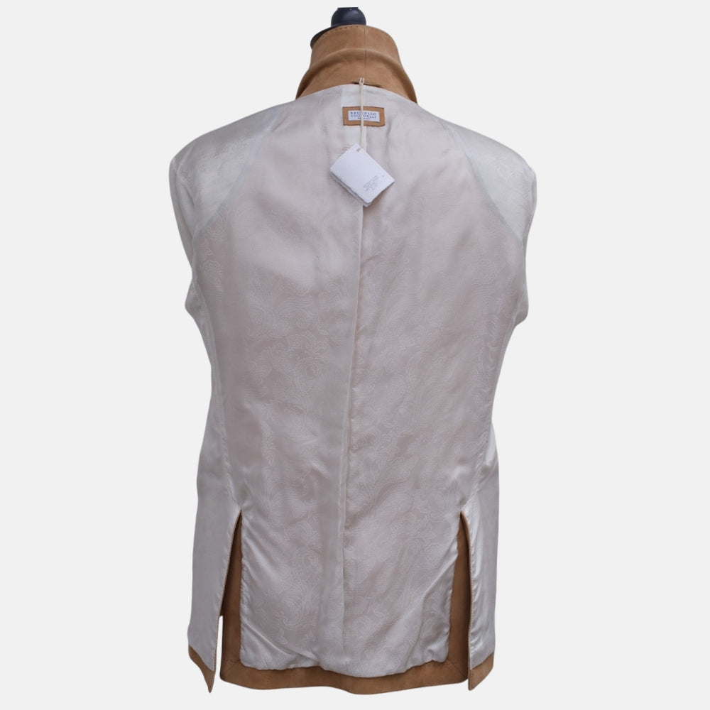 Beige Suede Shawl Collar Blazer (M)