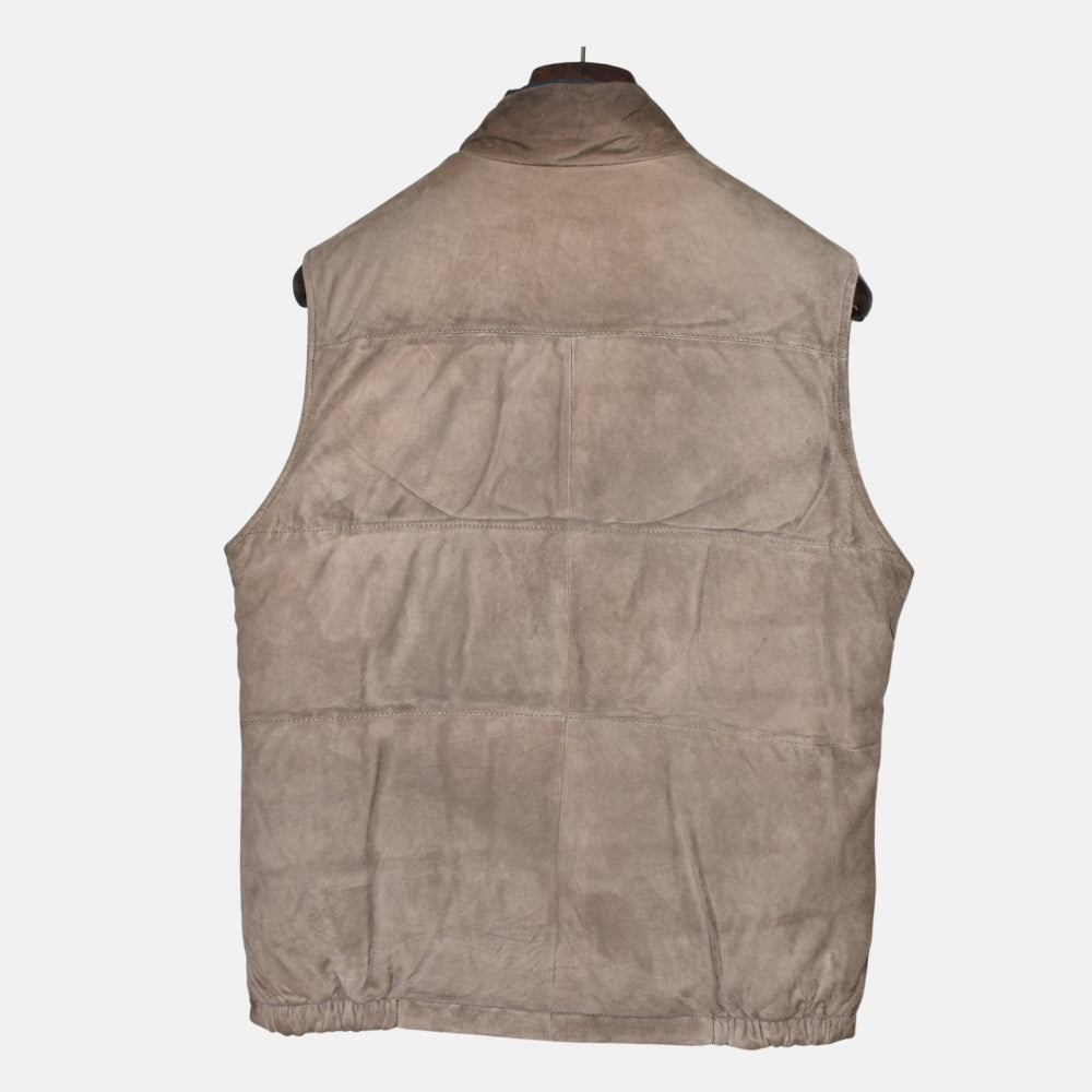 Brown Reversible Suede Down Vest (M)