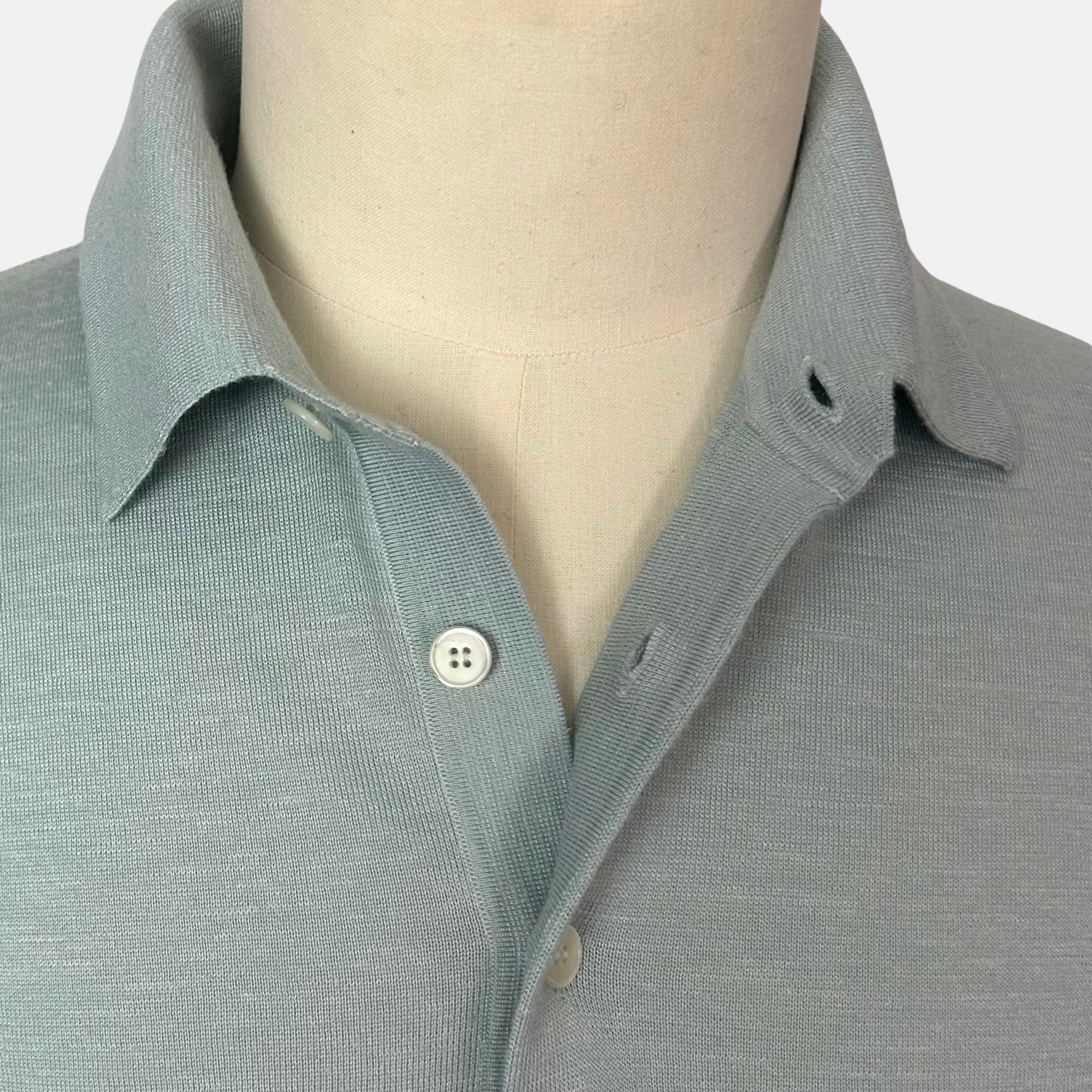 Light Blue Polo Shirt made of Silk/Cashmere/Linen (EU 50)