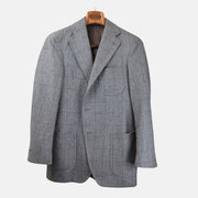 Grey/Bordeaux Checked Blazer made of Wool (50)