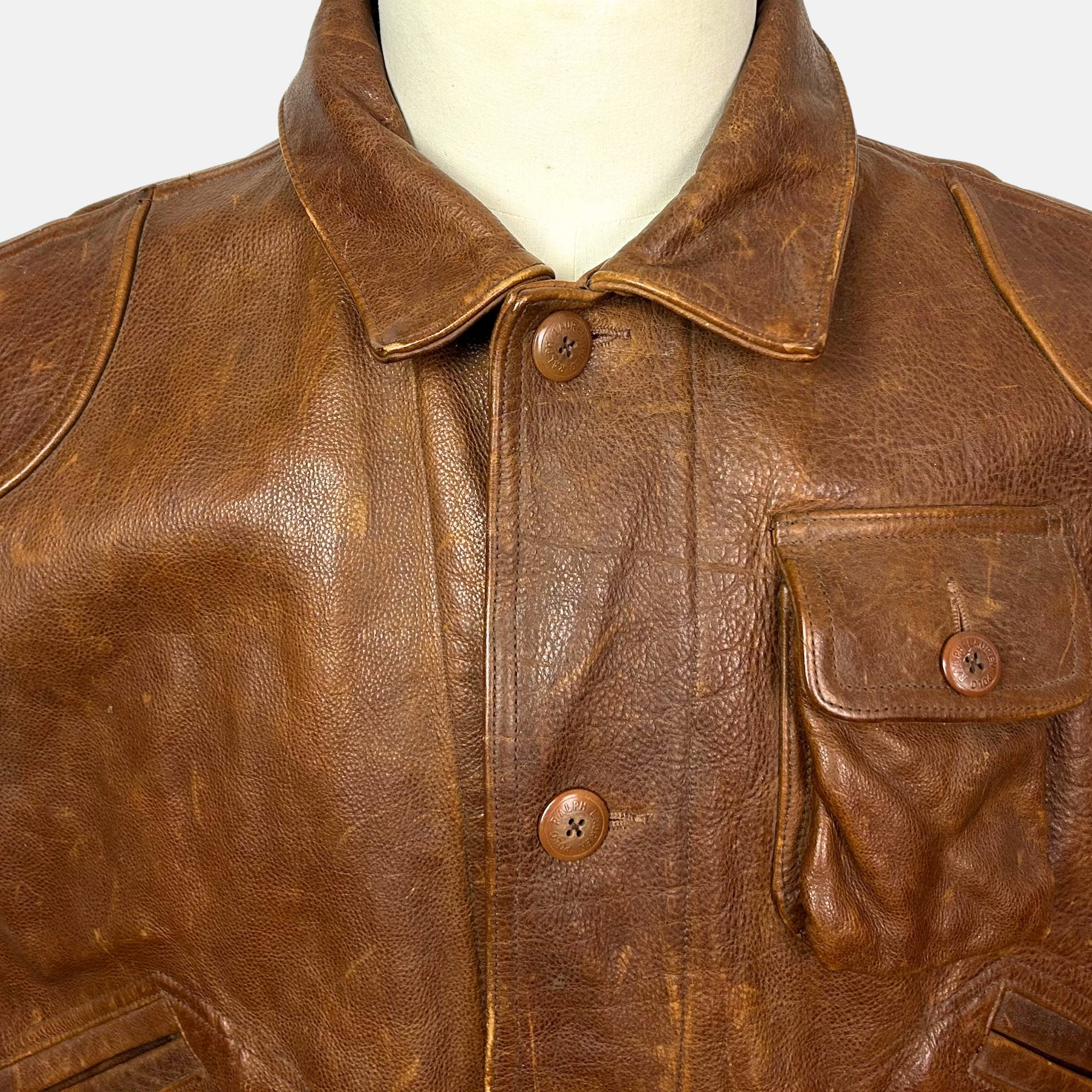 Brown Vest made of  Leather (XL)