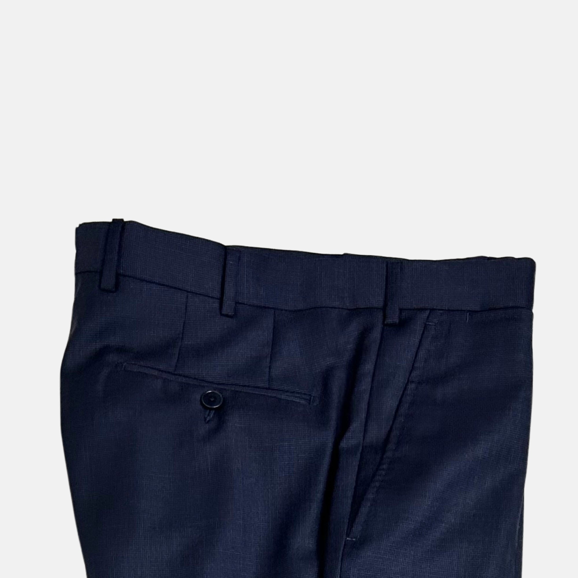 Navy Patterned  Suit made of Wool (EU 48)