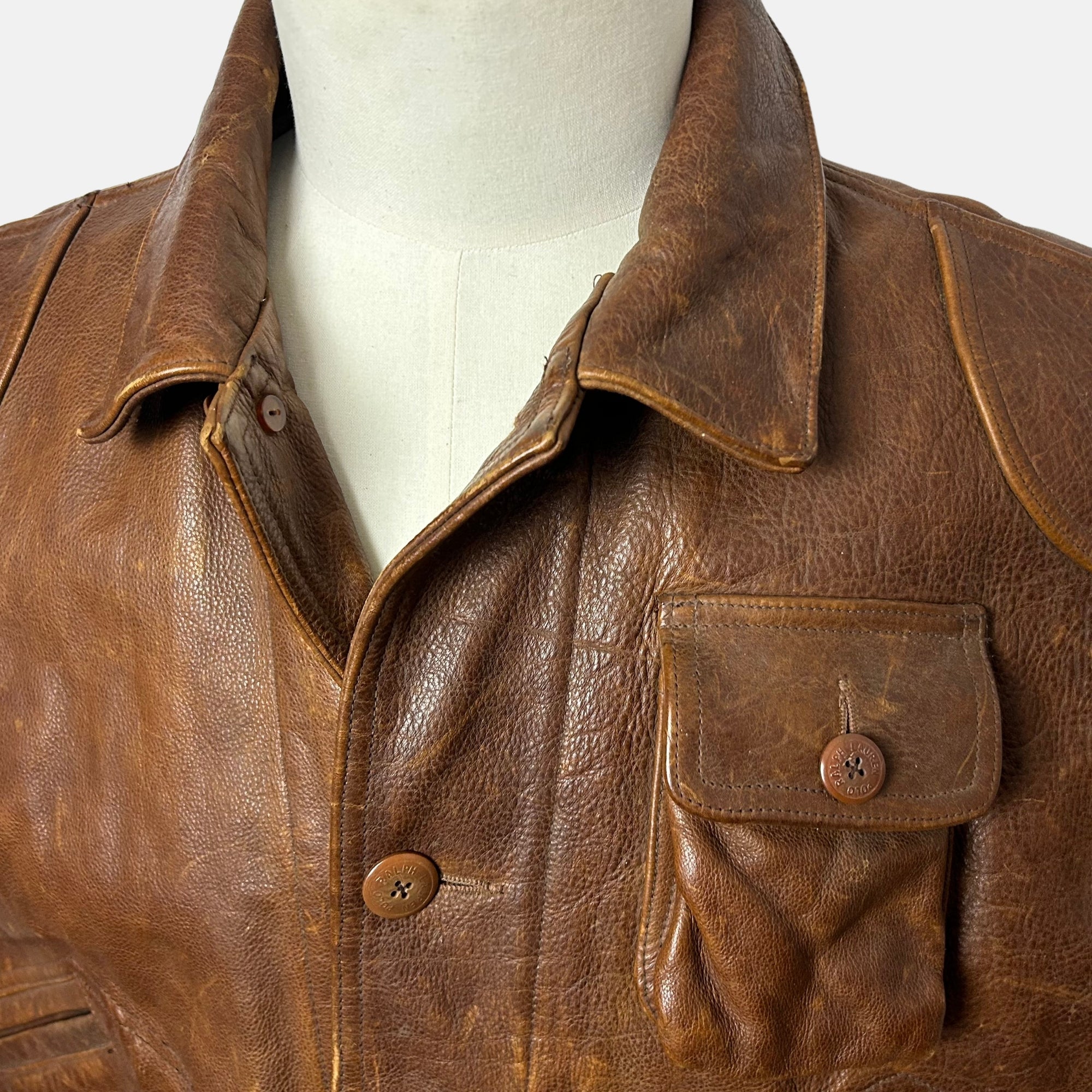 Brown Vest made of  Leather (XL)