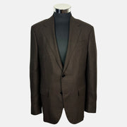 Brown Patterned Suit made of Wool/Silk (EU 50)