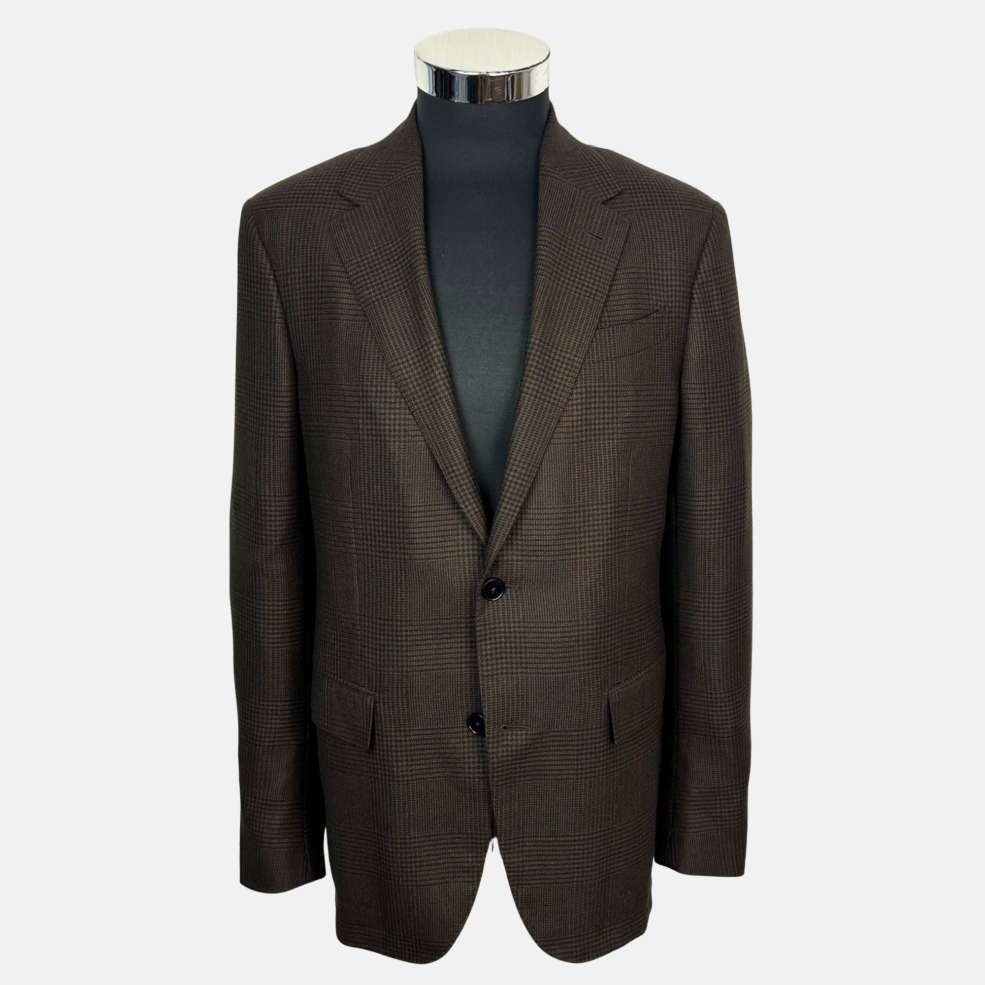 Brown Patterned Suit made of Wool/Silk (EU 50)